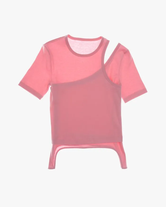 Women Double Rib Tee Set Orchid Helmut Lang TShirts and Sweatshirts