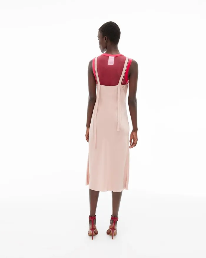 Women Double Strap Satin Slip Dress Sorbet Helmut Lang Dresses