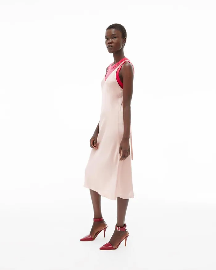 Women Double Strap Satin Slip Dress Sorbet Helmut Lang Dresses
