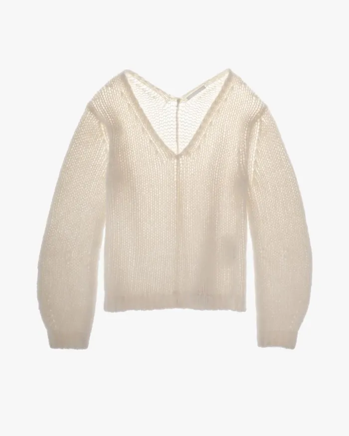 Women DoubleV Sweater Ivory Helmut Lang Sweaters