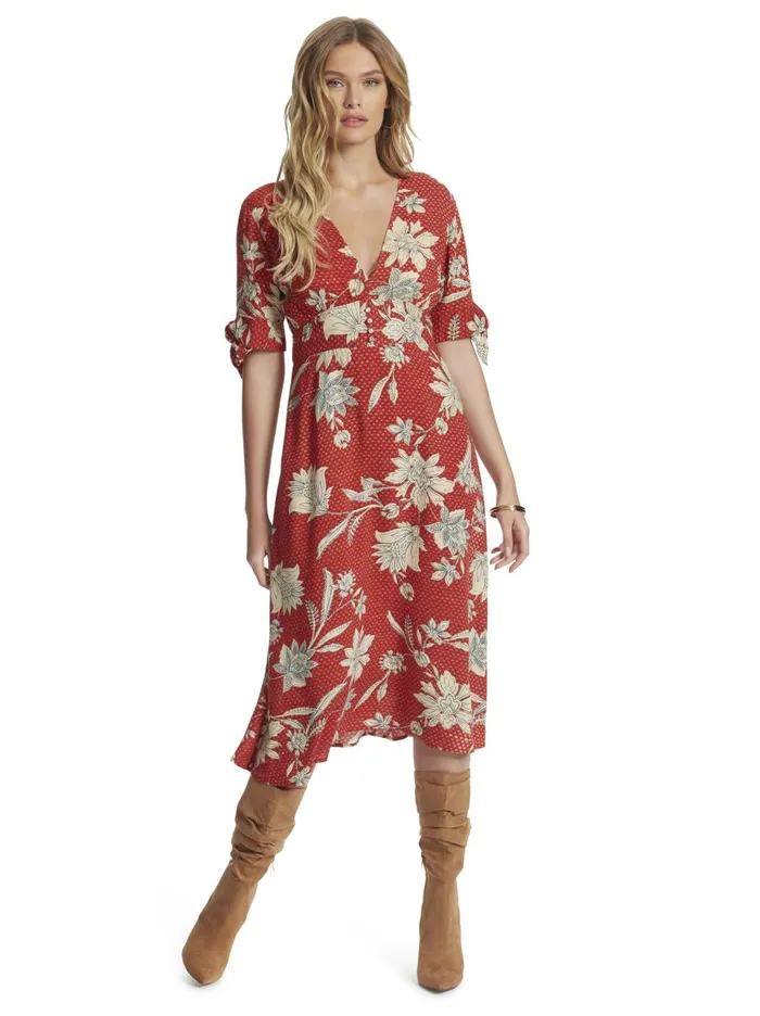 Women Dresses Jessica Simpson Cecilia Dress In Ketchup Ketchup Etched Lotus