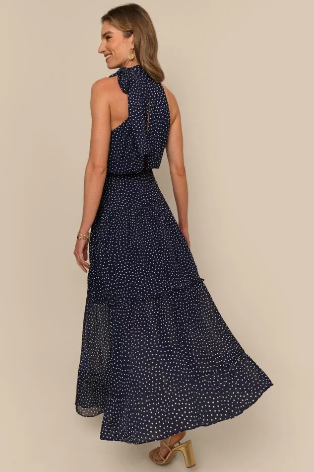 Women Dresses RIXO Abi Mini Navy Polka Dot Women Dresses RIXO Abi Mini Navy Polka Dot