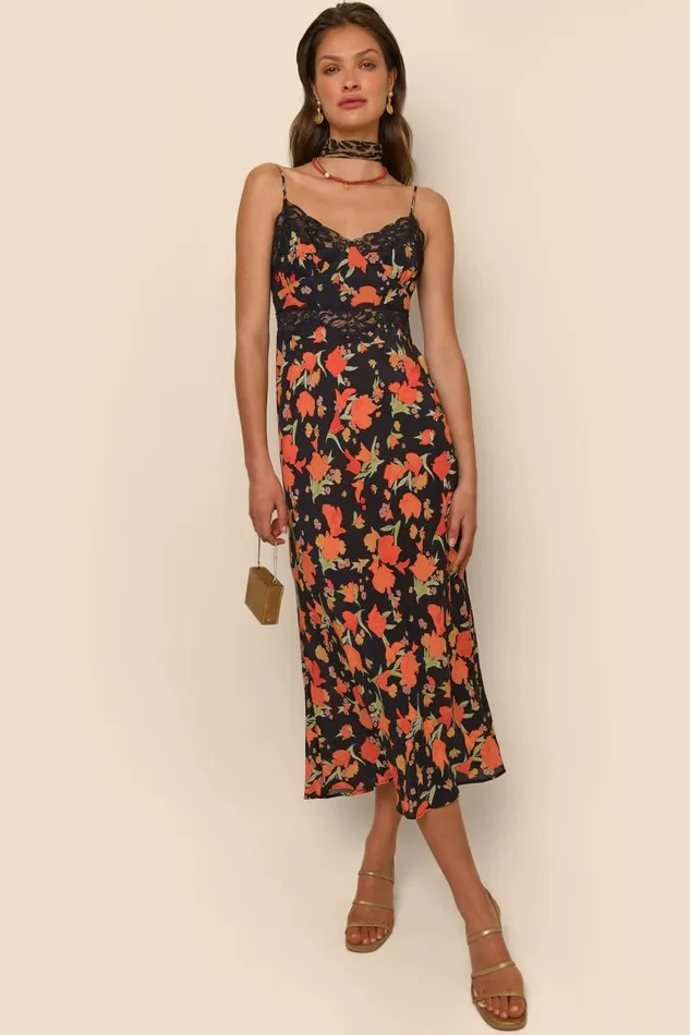 Women Dresses RIXO Amora Havana Floral Black Women Dresses RIXO Amora Havana Floral Black