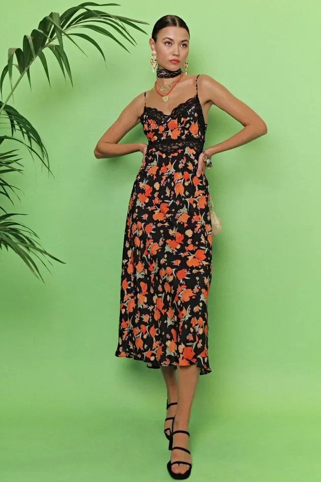 Women Dresses RIXO Amora Havana Floral Black Women Dresses RIXO Amora Havana Floral Black