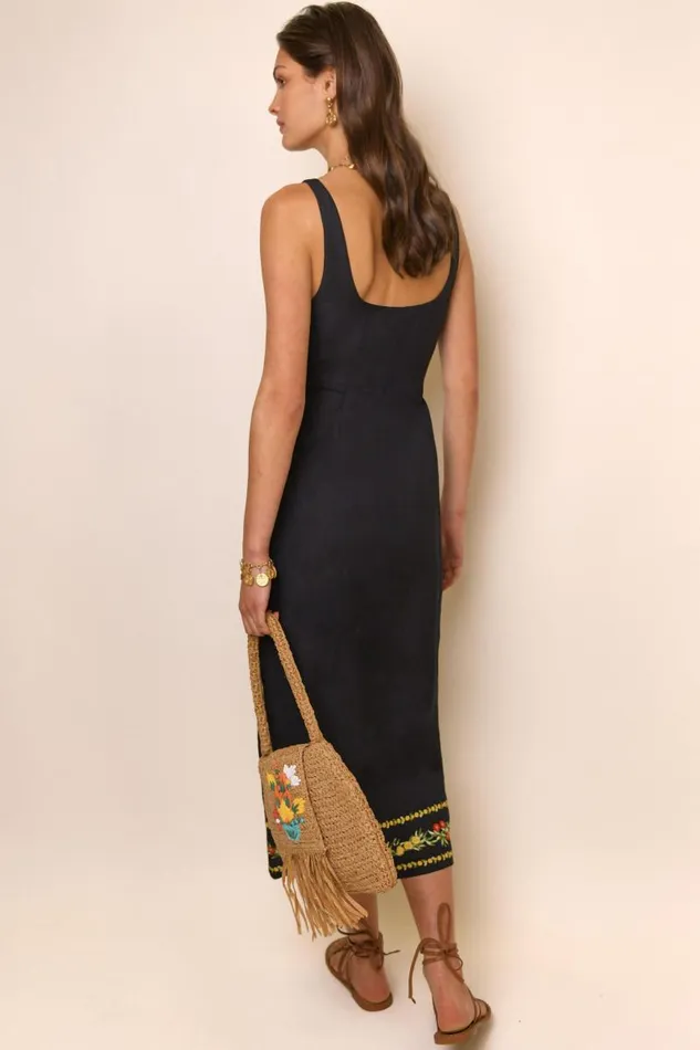 Women Dresses RIXO Benedict Summer Embroidery Black Women Dresses RIXO Benedict Summer Embroidery Black