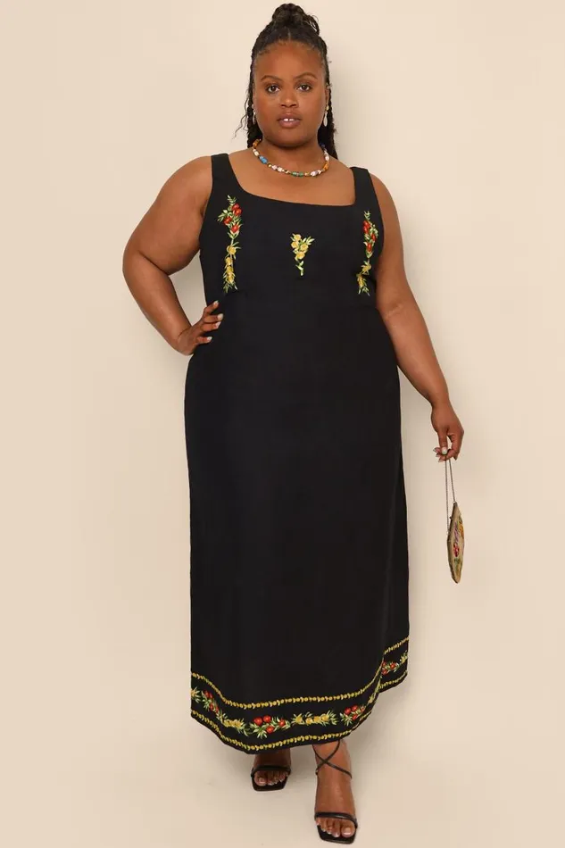 Women Dresses RIXO Benedict Summer Embroidery Black Women Dresses RIXO Benedict Summer Embroidery Black