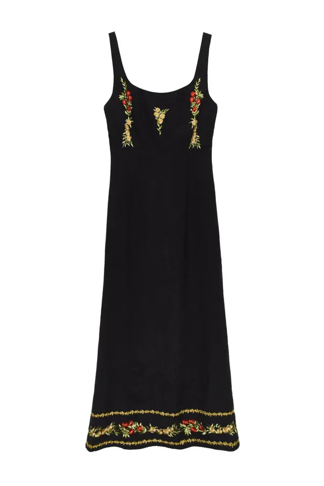 Women Dresses RIXO Benedict Summer Embroidery Black Women Dresses RIXO Benedict Summer Embroidery Black