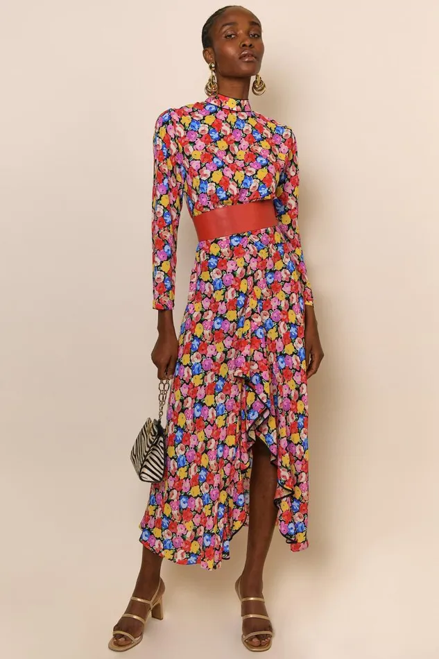 Women Dresses RIXO Cherie Multi English Rose