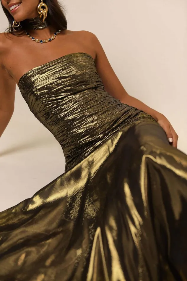 Women Dresses RIXO Claudette Gold Women Dresses RIXO Claudette Gold
