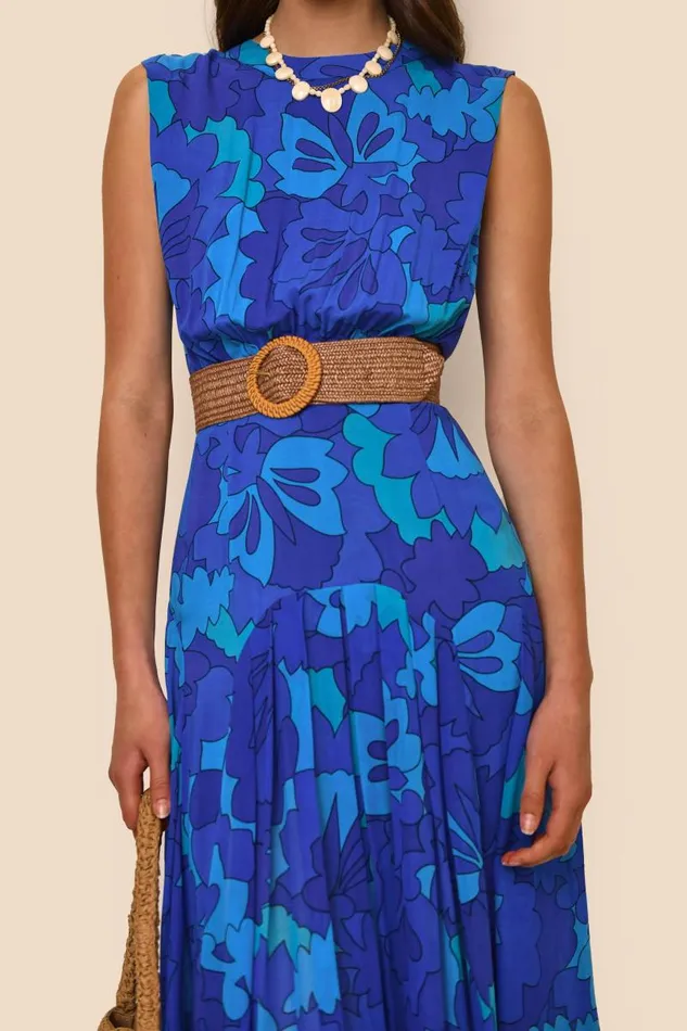 Women Dresses RIXO Coralie Looking Glass Blue