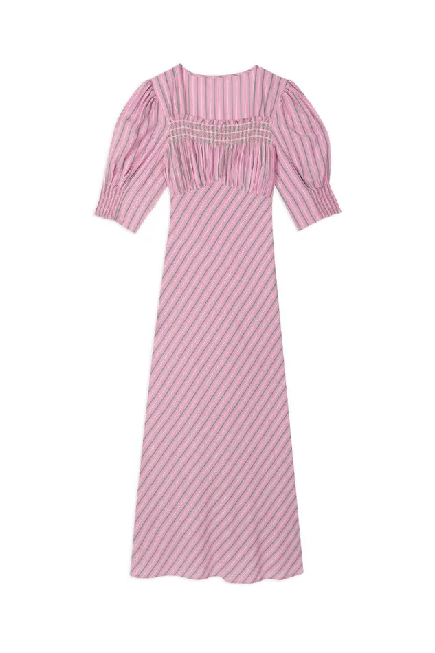 Women Dresses RIXO Corsica Pink Sunlounge Stripe Women Dresses RIXO Corsica Pink Sunlounge Stripe