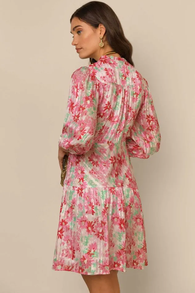Women Dresses RIXO Devi Pink Daisy Trail Women Dresses RIXO Devi Pink Daisy Trail