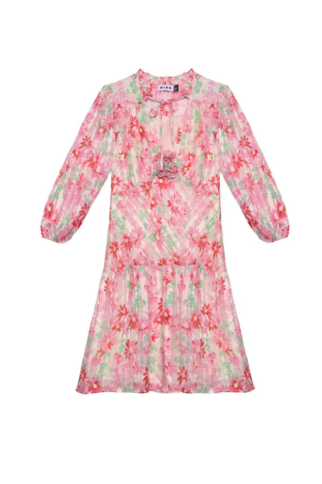 Women Dresses RIXO Devi Pink Daisy Trail Women Dresses RIXO Devi Pink Daisy Trail