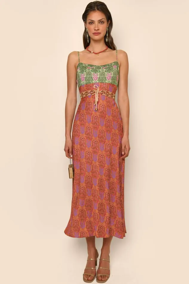 Women Dresses RIXO Dulcia Woodblock Cinnamon Mix Women Dresses RIXO Dulcia Woodblock Cinnamon Mix