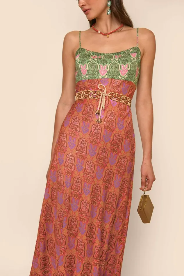 Women Dresses RIXO Dulcia Woodblock Cinnamon Mix Women Dresses RIXO Dulcia Woodblock Cinnamon Mix