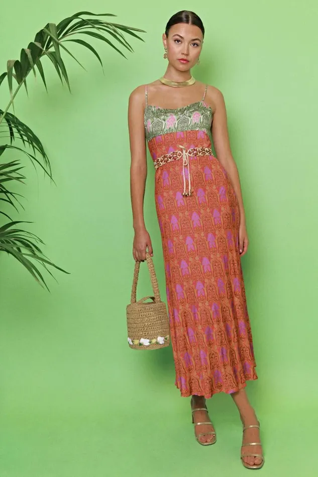 Women Dresses RIXO Dulcia Woodblock Cinnamon Mix Women Dresses RIXO Dulcia Woodblock Cinnamon Mix