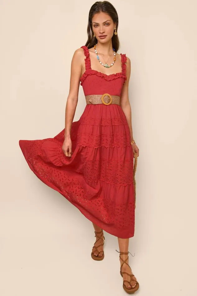 Women Dresses RIXO Evander Red Women Dresses RIXO Evander Red