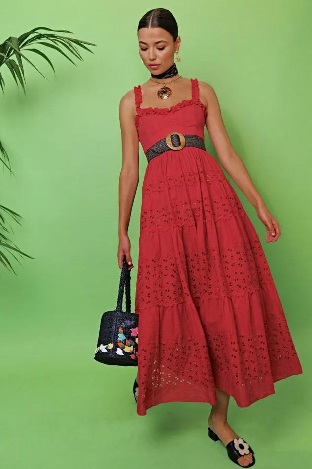 Women Dresses RIXO Evander Red Women Dresses RIXO Evander Red