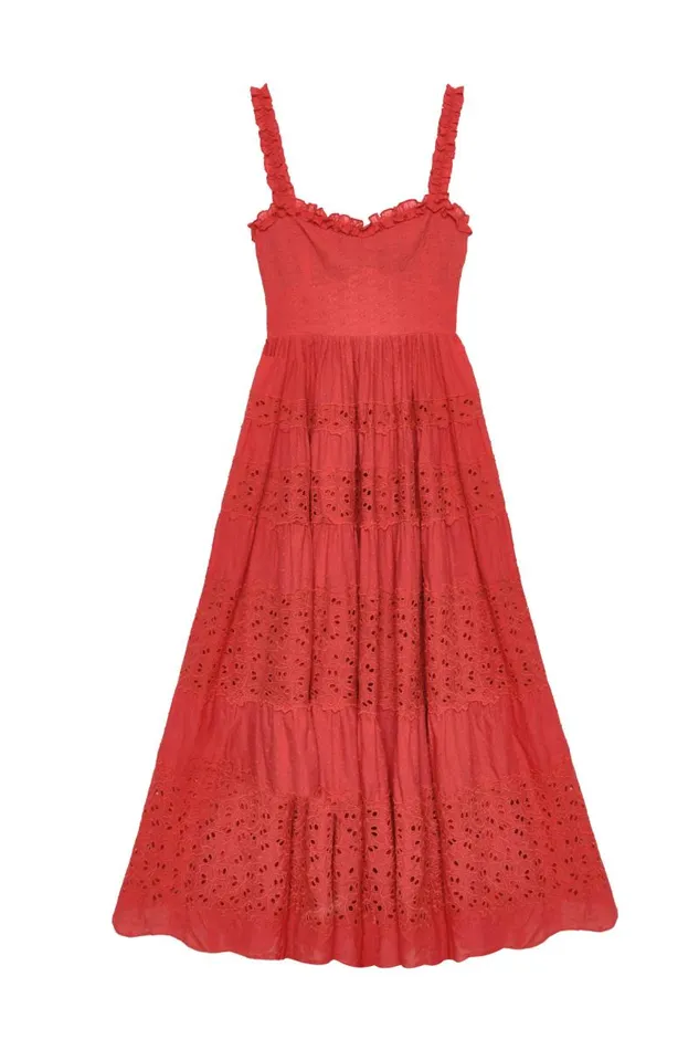Women Dresses RIXO Evander Red Women Dresses RIXO Evander Red