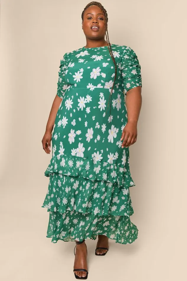 Women Dresses RIXO Evelyn Green Daisy Dream Women Dresses RIXO Evelyn Green Daisy Dream