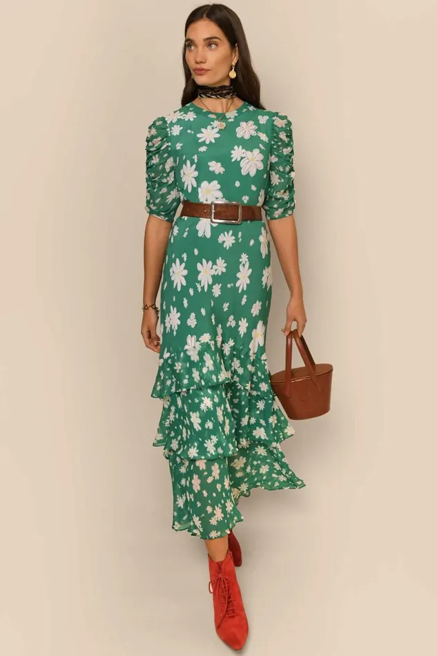 Women Dresses RIXO Evelyn Green Daisy Dream Women Dresses RIXO Evelyn Green Daisy Dream