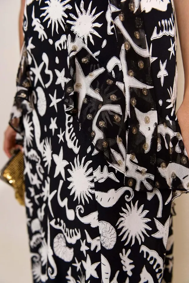 Women Dresses RIXO Evie Abstract Ocean Black