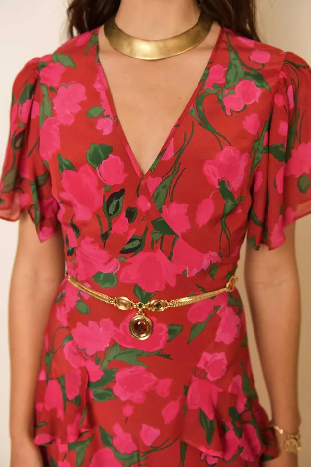 Women Dresses RIXO Evie Fontainhas Floral Valentine Women Dresses RIXO Evie Fontainhas Floral Valentine