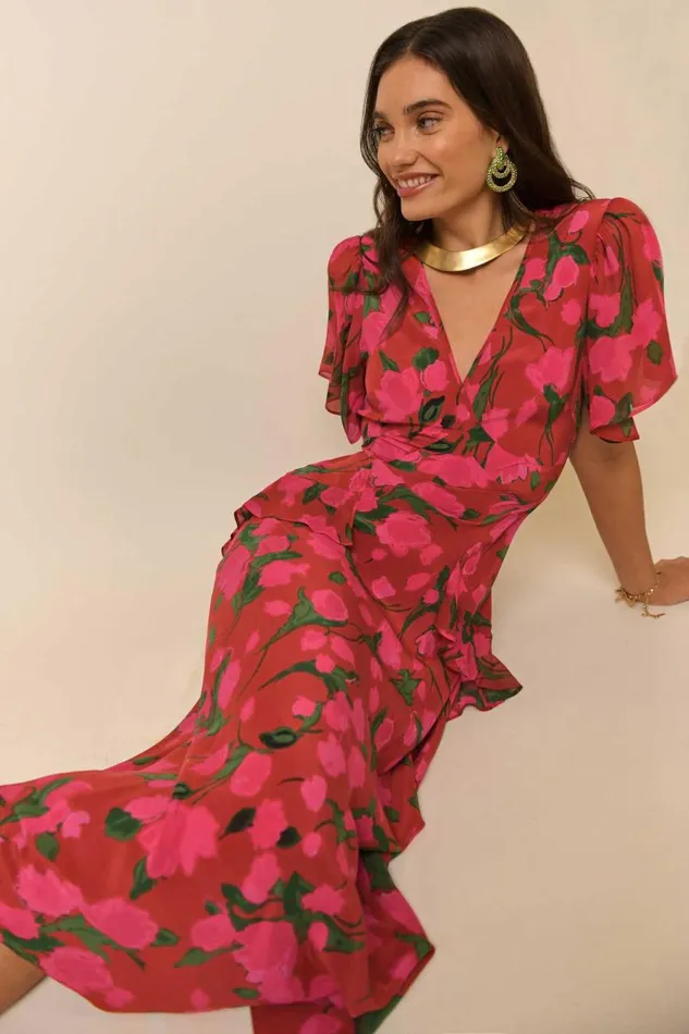 Women Dresses RIXO Evie Fontainhas Floral Valentine Women Dresses RIXO Evie Fontainhas Floral Valentine