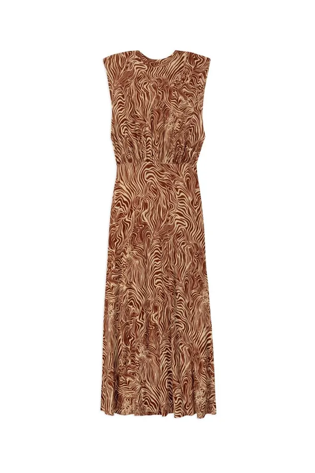Women Dresses RIXO Gillie Brown Marble Zebra Women Dresses RIXO Gillie Brown Marble Zebra