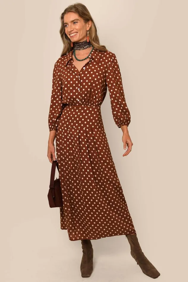 Women Dresses RIXO Izzy Copper Dot