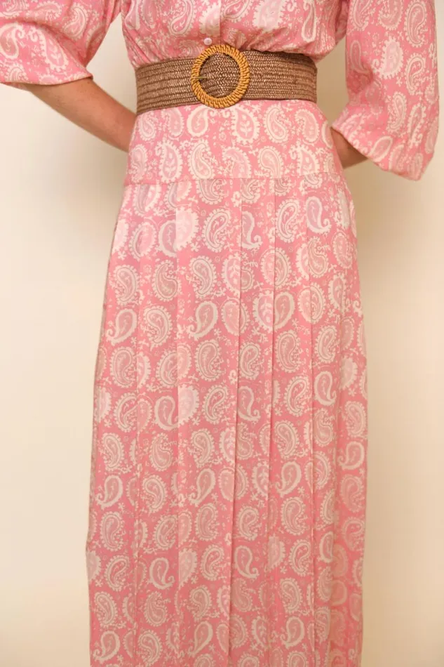Women Dresses RIXO Izzy Paisley Stamp Pink Women Dresses RIXO Izzy Paisley Stamp Pink