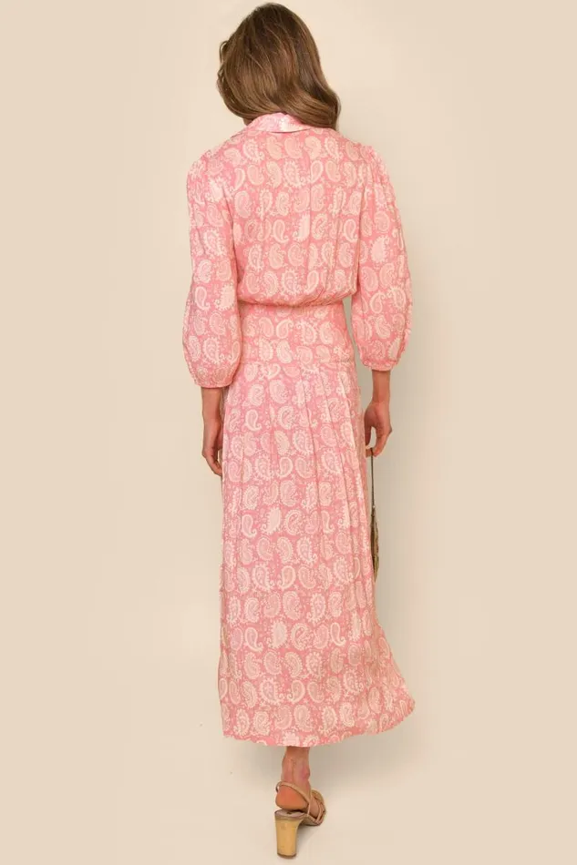 Women Dresses RIXO Izzy Paisley Stamp Pink Women Dresses RIXO Izzy Paisley Stamp Pink