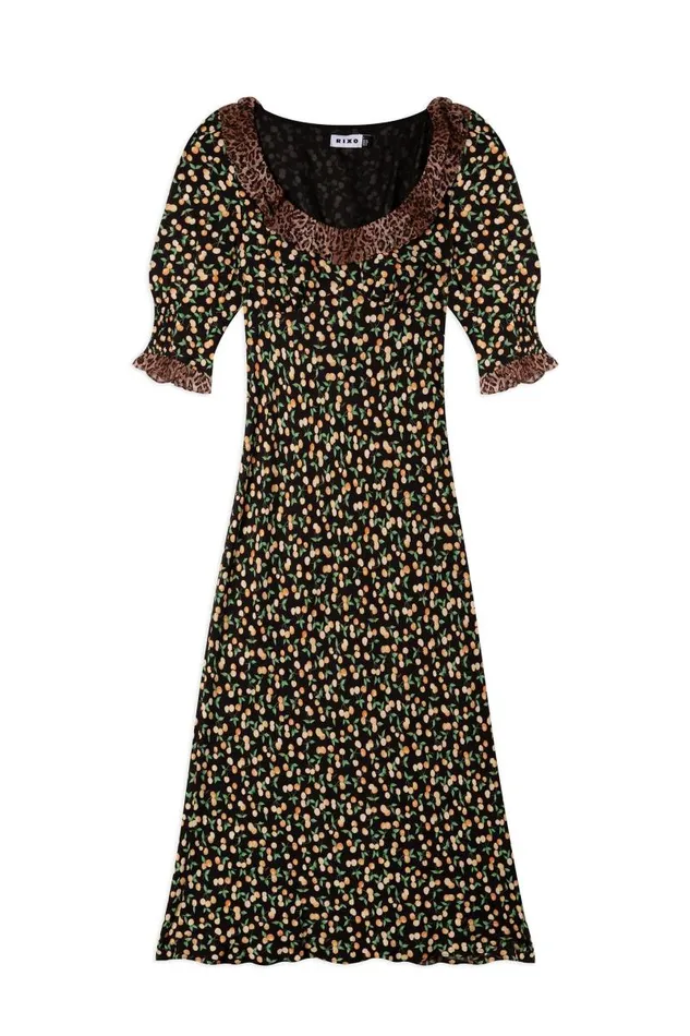 Women Dresses RIXO Juliette Black Cherry
