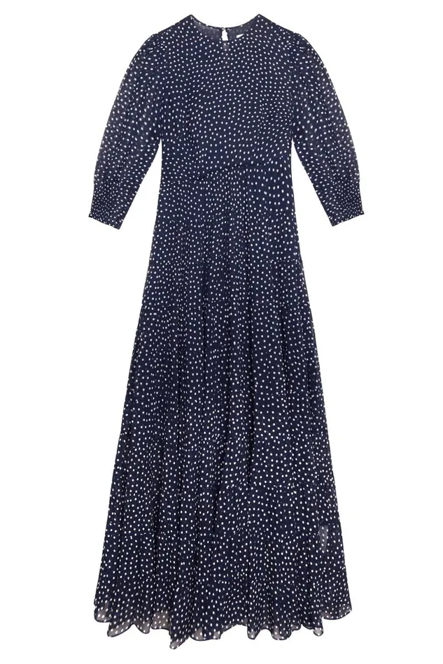 Women Dresses RIXO Kristen Polka Dot Navy Women Dresses RIXO Kristen Polka Dot Navy