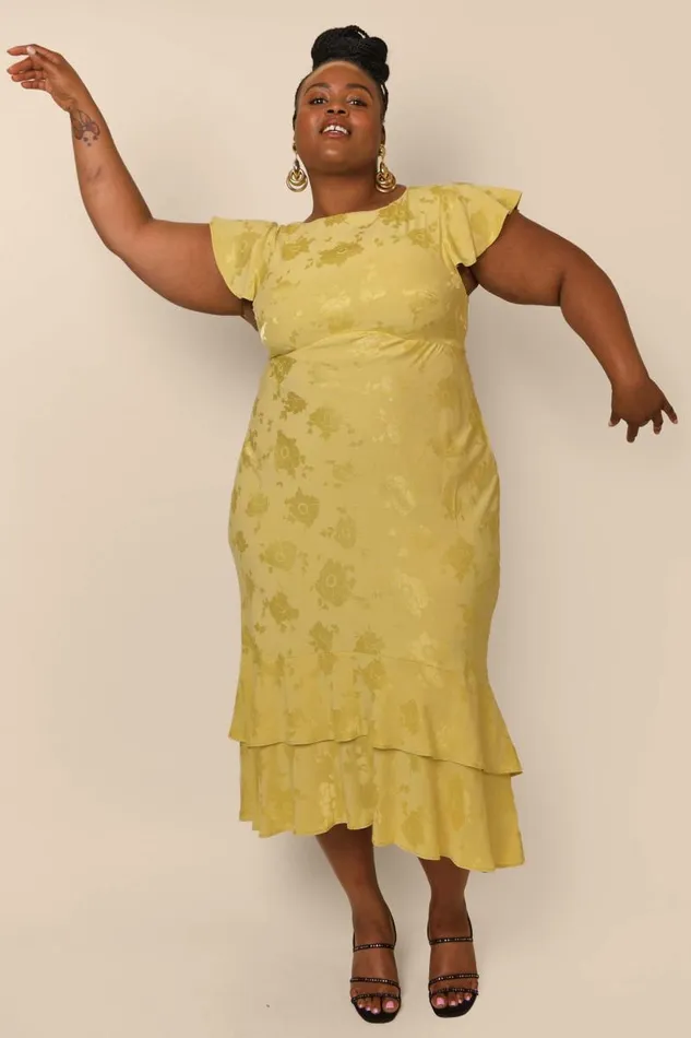 Women Dresses RIXO Liberty Gold Poppy Jacquard Women Dresses RIXO Liberty Gold Poppy Jacquard