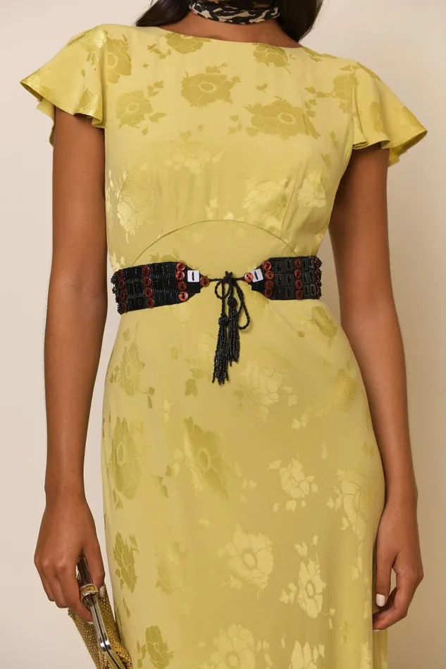 Women Dresses RIXO Liberty Gold Poppy Jacquard Women Dresses RIXO Liberty Gold Poppy Jacquard