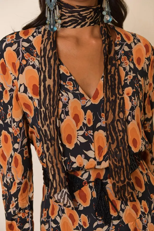Women Dresses RIXO Lilian Sienna Starlet Floral Leopard Mix Women Dresses RIXO Lilian Sienna Starlet Floral Leopard Mix
