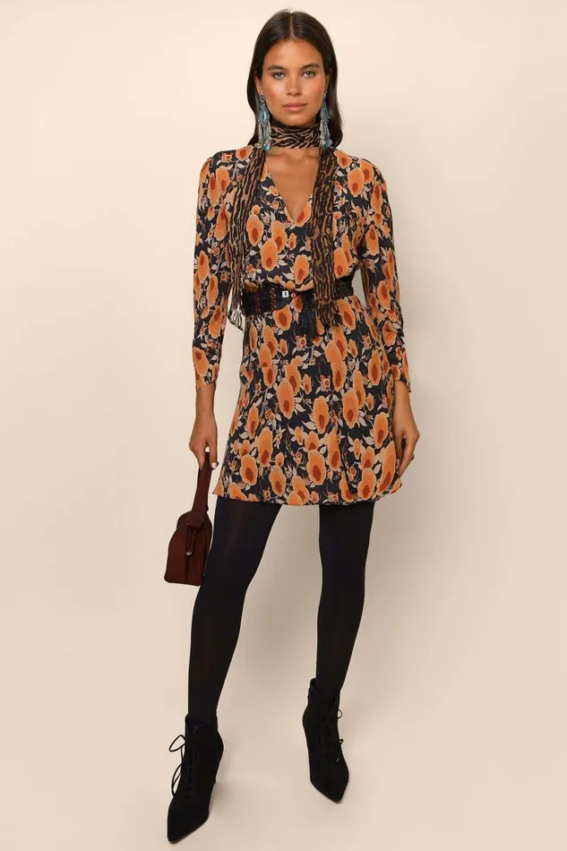 Women Dresses RIXO Lilian Sienna Starlet Floral Leopard Mix Women Dresses RIXO Lilian Sienna Starlet Floral Leopard Mix