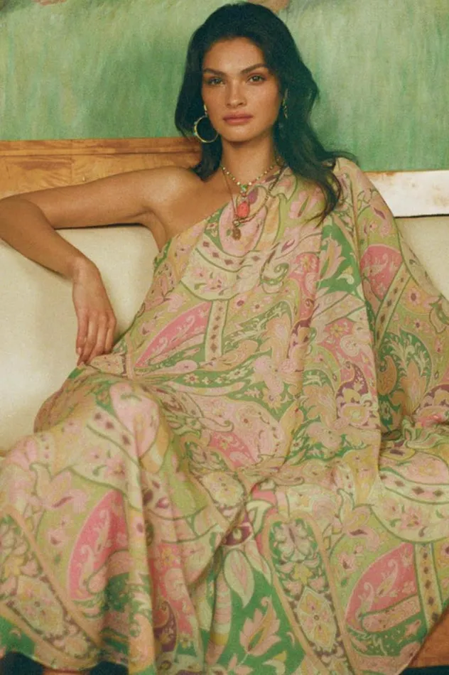 Women Dresses RIXO Liza Grace Paisley Green