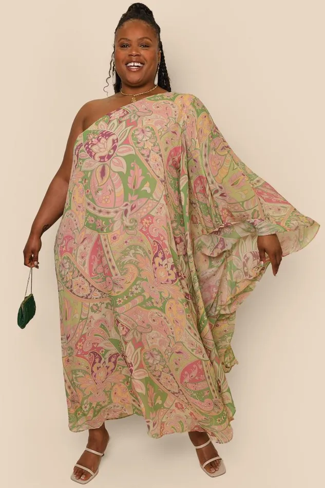 Women Dresses RIXO Liza Grace Paisley Green Women Dresses RIXO Liza Grace Paisley Green
