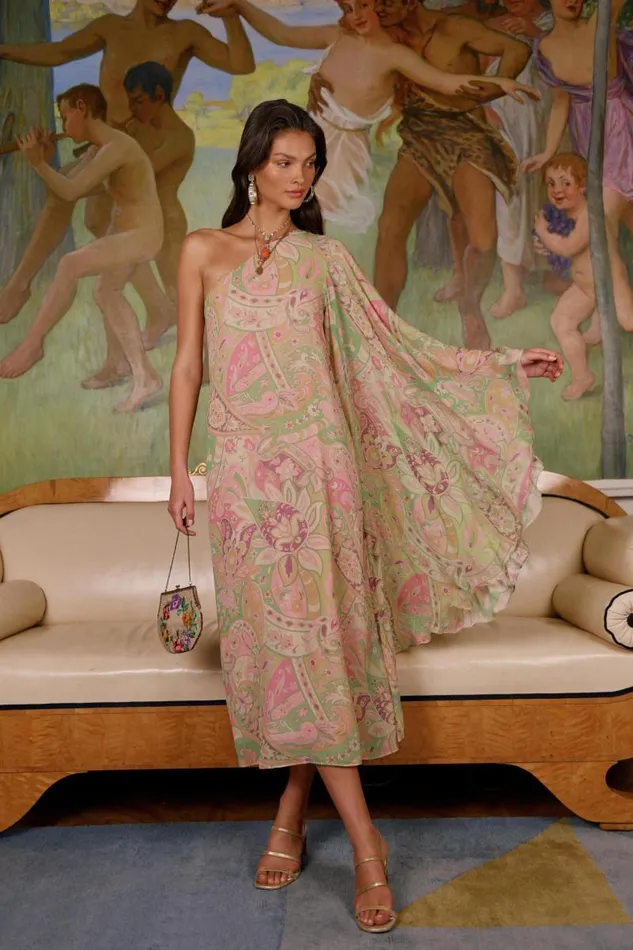 Women Dresses RIXO Liza Grace Paisley Green Women Dresses RIXO Liza Grace Paisley Green