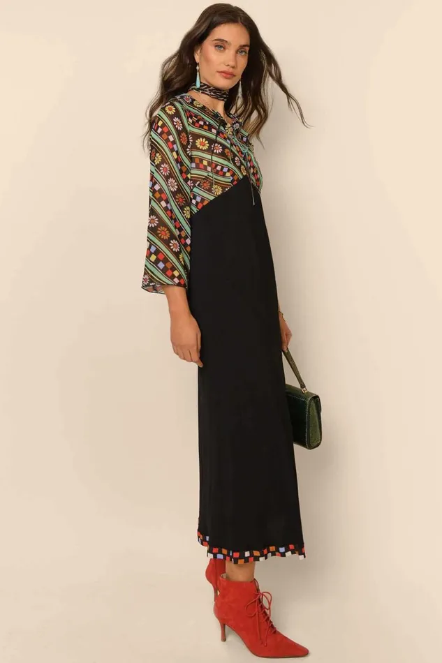 Women Dresses RIXO Lora Black Retro Stripe Women Dresses RIXO Lora Black Retro Stripe