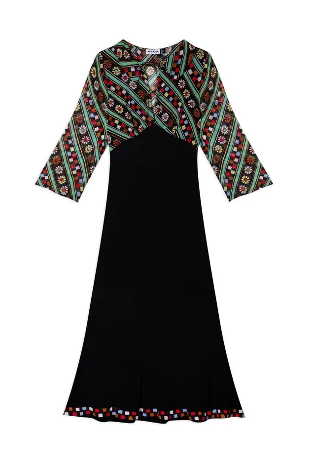 Women Dresses RIXO Lora Black Retro Stripe Women Dresses RIXO Lora Black Retro Stripe