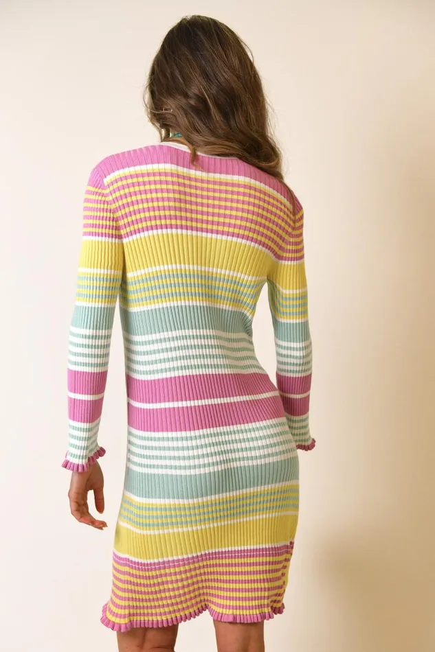 Women Dresses RIXO Milos Rainbow Stripe Women Dresses RIXO Milos Rainbow Stripe