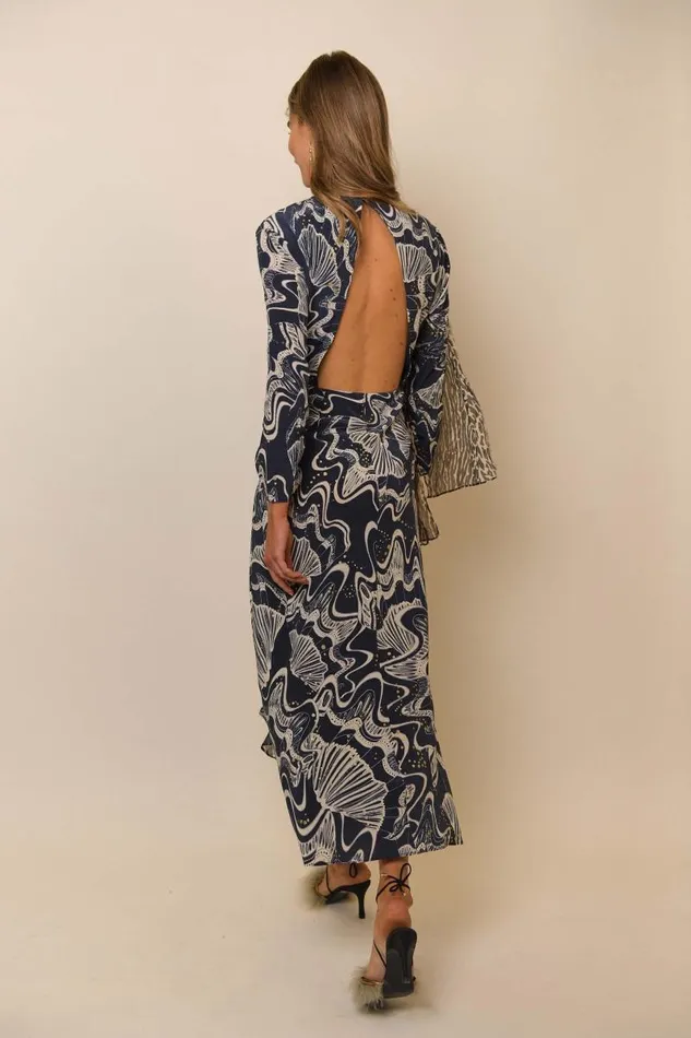 Women Dresses RIXO Rose Navy Glitter Psychedelic Shell Women Dresses RIXO Rose Navy Glitter Psychedelic Shell