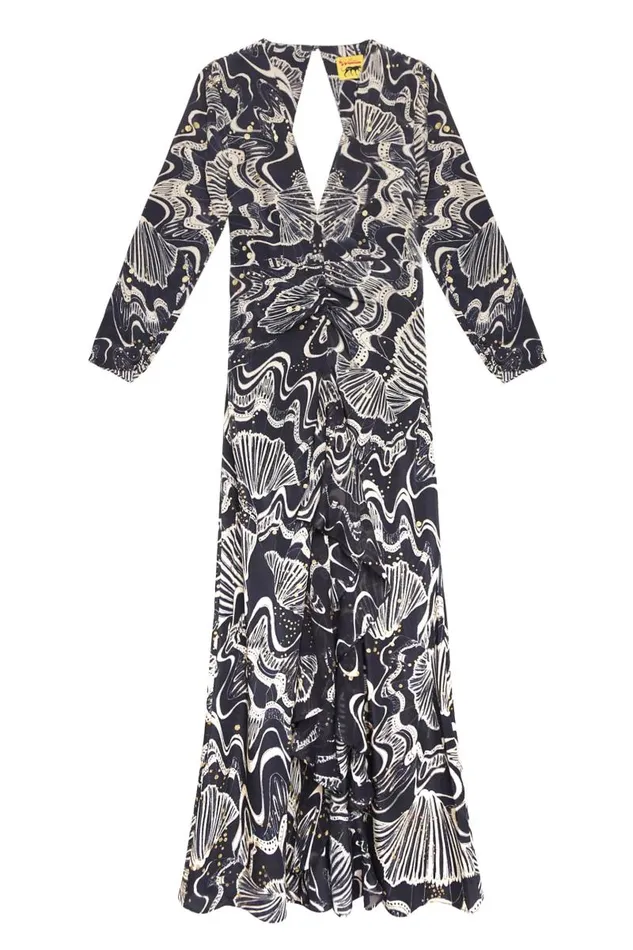 Women Dresses RIXO Rose Navy Glitter Psychedelic Shell Women Dresses RIXO Rose Navy Glitter Psychedelic Shell