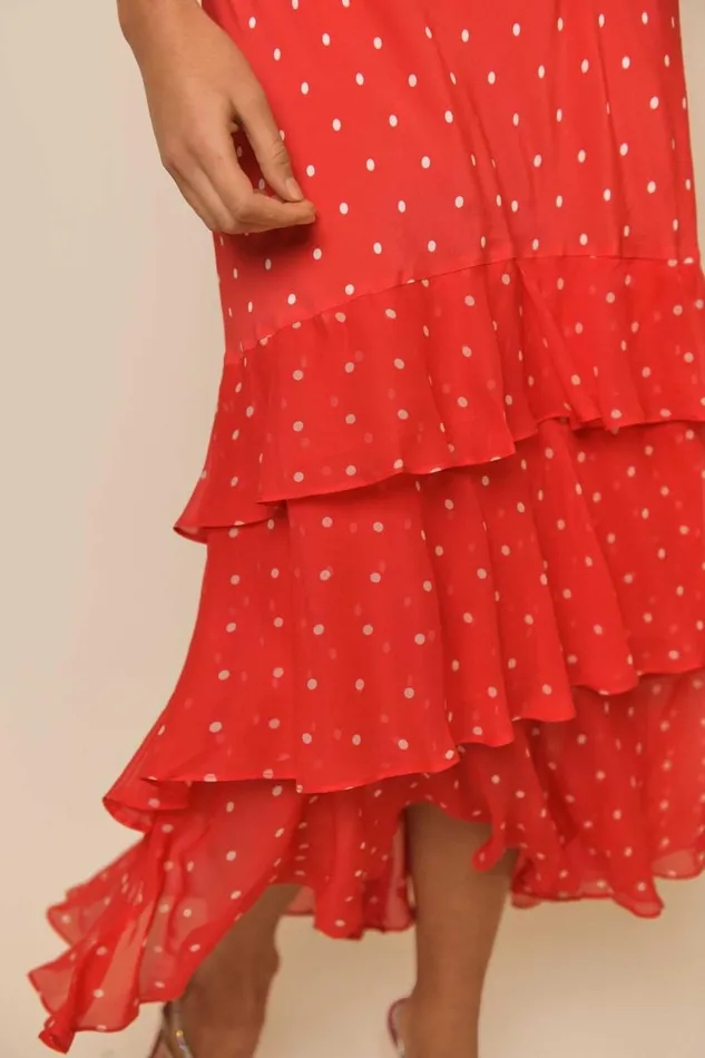 Women Dresses RIXO Rosheen Red Vintage Spot Women Dresses RIXO Rosheen Red Vintage Spot