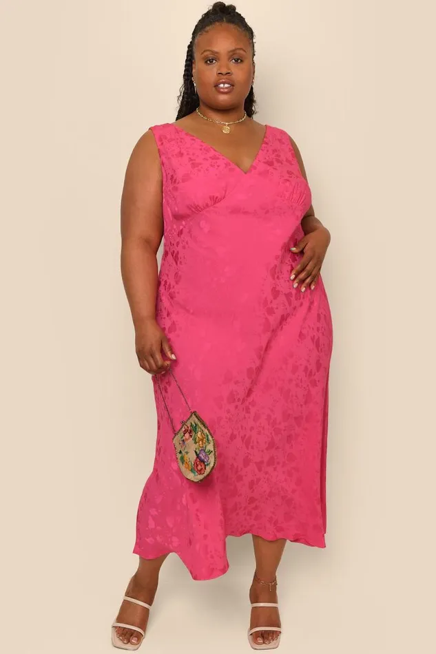 Women Dresses RIXO Sandrine Leaf Heart Pink Women Dresses RIXO Sandrine Leaf Heart Pink