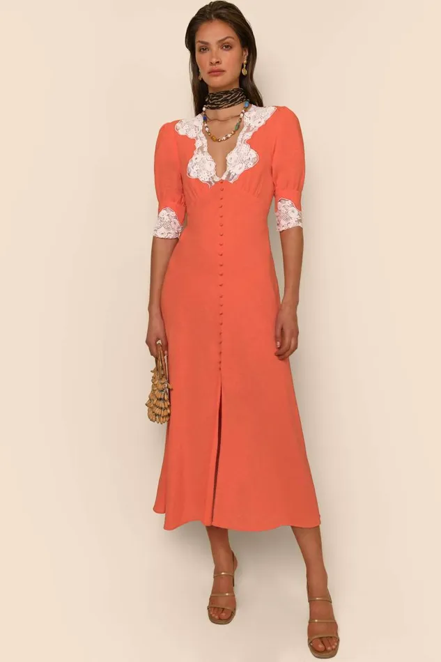 Women Dresses RIXO Simone Coral Women Dresses RIXO Simone Coral