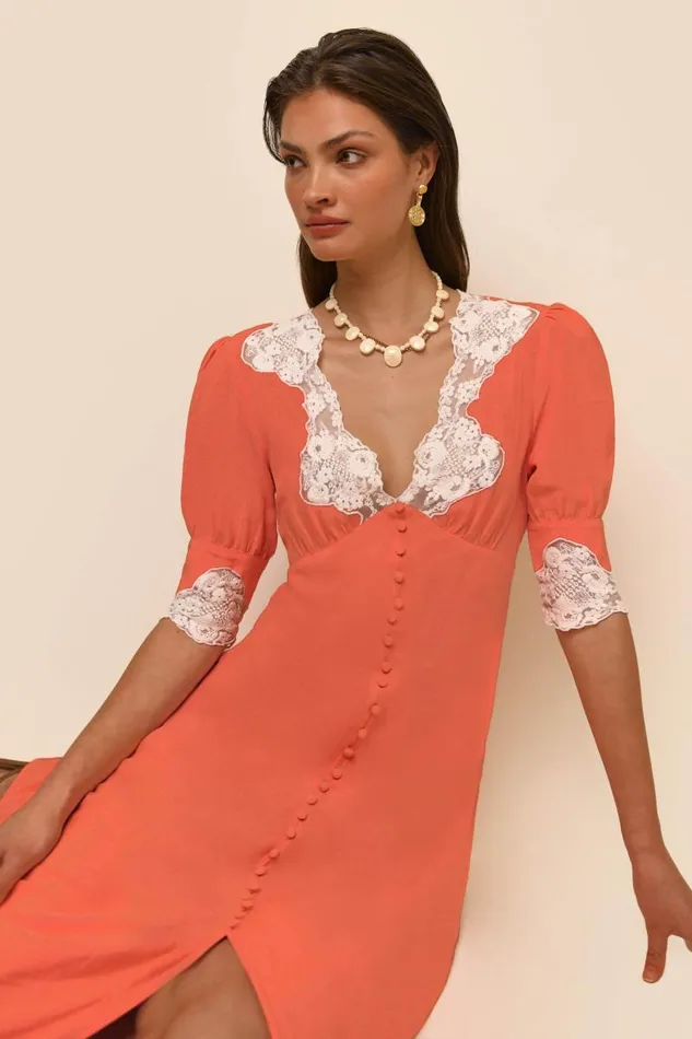 Women Dresses RIXO Simone Coral Women Dresses RIXO Simone Coral